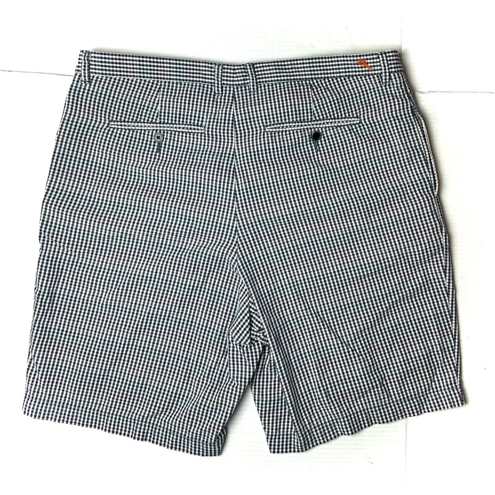 Tommy Bahama Paradise Nation Shorts Mens 40 100% Cotton Checkered‎ Blue Beach